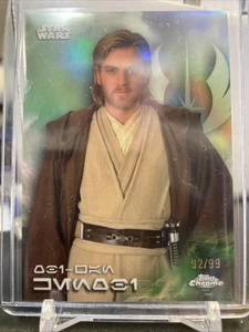 2025 Topps Chrome Star Wars AV-138 Obi-Wan Kenobi Aurebesh Refractor #/99 SP - Picture 1 of 2