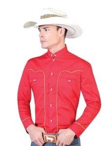 Men's Red Charro Long Sleeve Western Shirt 'El Señor de los Cielos' 124864 - Picture 1 of 2