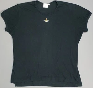 Ladies Vivienne Westwood Centre Orb T Shirt Size XL Black Gold Label Made In UK - Picture 1 of 6