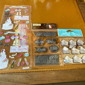 jolees scrapbooking stickers lot Married Mr Mrs Wedding Lot - Picture 1 of 1