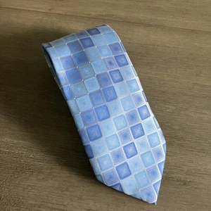 Stafford Blue Squares Classic Necktie Washable - Picture 1 of 8