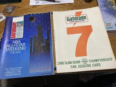 1988 NBA SLAM DUNK ULTIMATE COLLECTION: TICKET FAN JUDGING CARD and MORE JORDAN! - Image 1 of 4