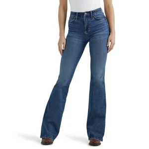 Pantalones de mezclilla acampanados de tiro alto Wrangler para mujer cómodos elásticos nuevos - Imagen 1 de 3