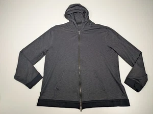 John Varvatos Hoodie Mens XXL Dark Gray Full Zip Pima Cotton Stretch Casual USA - Picture 1 of 14