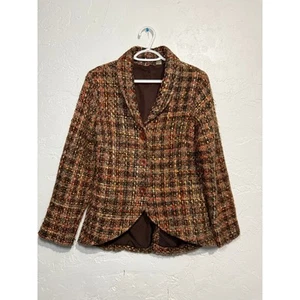 Putumayo tweet button wool blazer jacket womens medium preppy old money vintage - Picture 1 of 7