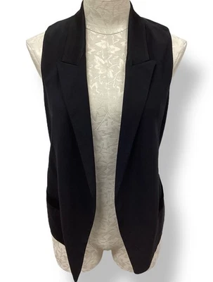 Chaleco Alexander Wang Cuello Negro Talla 4 Mujer Corpcore Minimalista Corbatas en la Espalda Foto 1 de 4