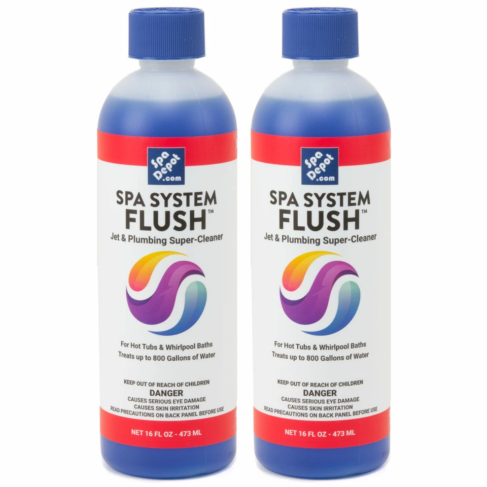 Spa System Flush Hot Tub Jet & Plumbing Super Cleaner & Purge - 2 x 16oz Bottles