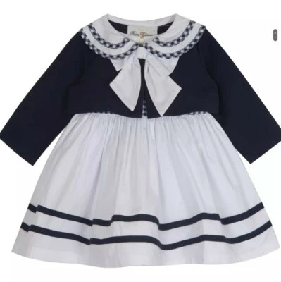 Conjunto de Vestido Náutico Festivo 3 Piezas Bebé Niña Raras-Talla-24M Foto 1 de 3