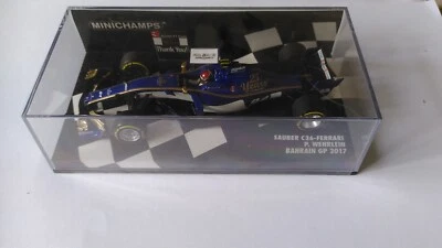 Minichamps 1/43 Pascal Wehrlein Sauber C36 #94 Bahrain GP 2017 + Pitboard - Image 1 of 4