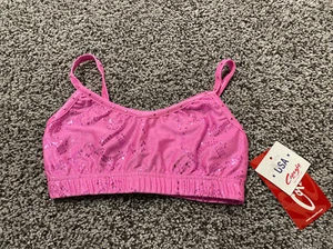 NEU Capezio 10154 Träger BH-Top, Mädchen Größen, rosa Foliendruck xs - Bild 1 von 6