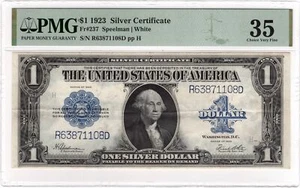 1 $ 1923 Silber Zertifikat Schein Fr#236 PMG CVF35 - Bild 1 von 2