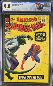 Amazing Spider-Man #45 CGC 9.0, ¡personalizado! ¡Estuche como nuevo! ¡Páginas blancas! 3ª app Lagarto! - Imagen 1 de 2