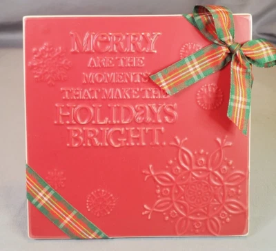 Hallmark Christmas Tile Merry Are Moments That Make The Holidays Bright Trivet - Image 1 of 4
