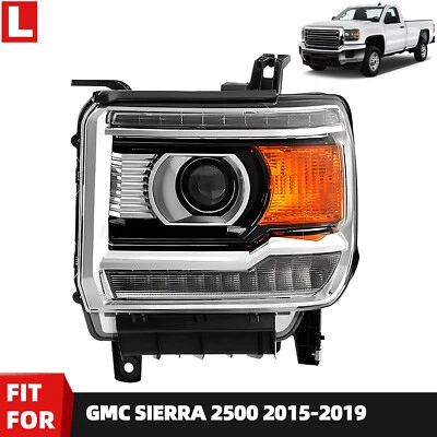 For 2015-2019 GMC Sierra 2500 Halogen w/ LED DRL Projector Headlight Driver Side - Image 1 of 4