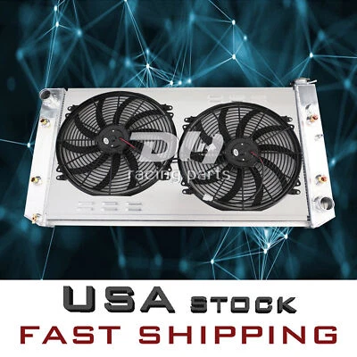 Radiador de 3 filas + cubierta + ventilador para Chevrolet GMC 82-93 C/K 10 20 30 1500 2500 Suburban Foto 1 de 4