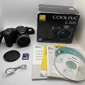 Nikon Coolpix L310 Compact Digital Camera 14MP 21x Zoom in Box - 8G SD - Tested - Picture 1 of 21