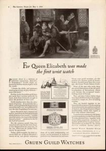 Vintage advertising print GRUEN Guild Watch Queen Elizabeth first wrist watch 26 - Picture 1 of 1
