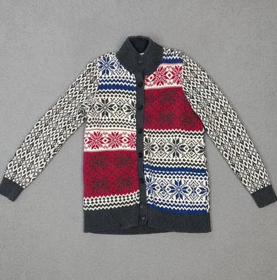 Coldwater Creek Size S Womens 100% Cotton Fair Isle Cardigan Sweater Winter - Image 1 of 4