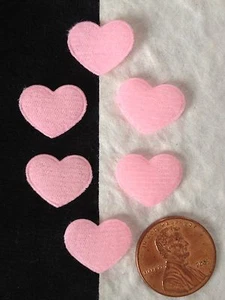 20 Hearts Pink Fabric heart Baby Girl shower Valentine crafts cards scrapbook - Picture 1 of 4