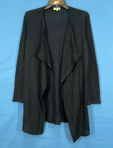 PIKO 1988 Black Lightweight AIRY KNIT Draped OPEN-FRONT Cozy CARDIGAN SWEATER S - Picture 1 of 5