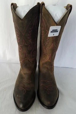 Smoky Mountain Womens Dark Crazy Horse Leather Distressed Cowboy Boots Size 8 - Image 1 of 4