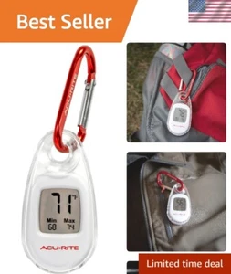 Termómetro digital portátil con mosquetón clip - resistente a la intemperie y preciso - Imagen 1 de 9