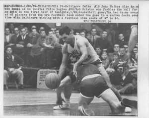 Foto originale 1959 Colts Unitas HOF Eagles Walston basket tipo 3 pressa filo - Foto 1 di 2