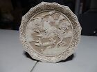 Vintage 1982 Wory Dynasty Carved Display Resin Plate  Chinese/Japanese Scene