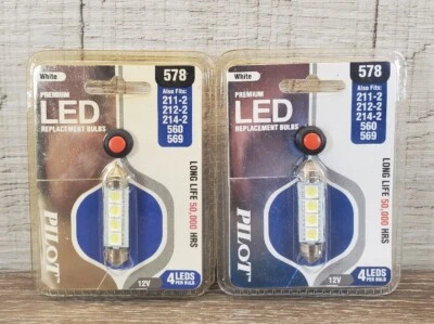 NEW Pilot Automotive BC9750 LED WHITE 578 Bulb, 2-Pack IL-578W 12V FREE SHIPPING - Image 1 of 2