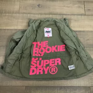 Superdry Jacket Womens Size XS Green Military Japan The Rookie Army Pockets Zip - Picture 1 of 14