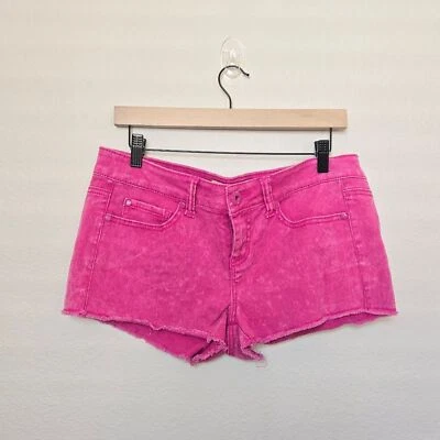 Vanilla Star Denim Linen Cotton Blend Pink Low Rise Short Shorts Size 13 - Image 1 of 4