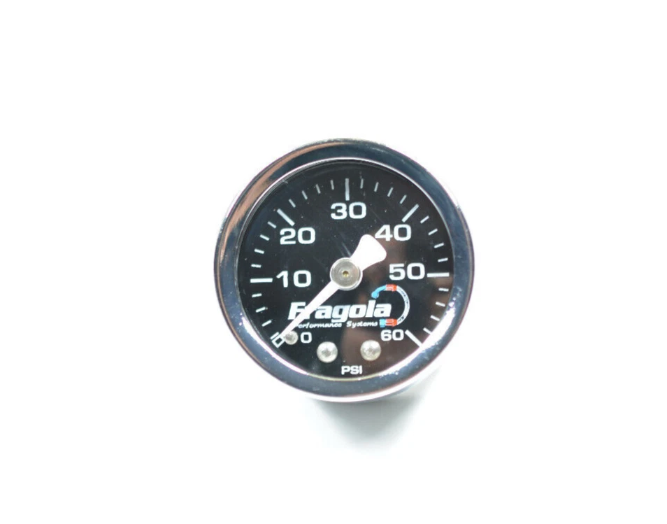FRA-900017 Fragola 0-60 PSI Fuel Pressure Gauge 1/8" Male NPT Threads Black Face - Image 1 of 4