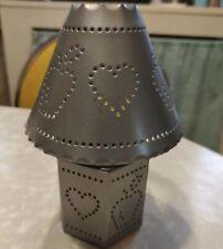 Tin Punch Candle Lamp Heart Apple Ambiance Light Country Charm Shabby Chic