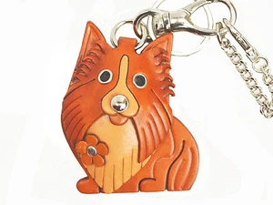 Schlüsselanhänger Shetland Schäferhund Leder Hund Taschenanhänger VANCA hergestellt in Japan #26045 - Bild 1 von 12