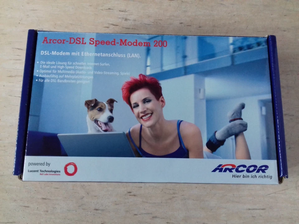 Arcor DSL Speed Modem 200 | ADSL/ADSL 2+ Modem LAN PC Notebook Computer | OVP - Bild 1 von 3