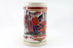 Anheuser Busch Budweiser Beer Stein CLYDESDALES AT HOME Ceramic 1998 Vintage - Picture 1 of 11