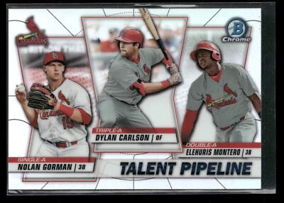 Carlson / Montero / Nolan Gorman 2020 Bowman #TP-STL Chrome Talent Pipeline - Image 1 of 2