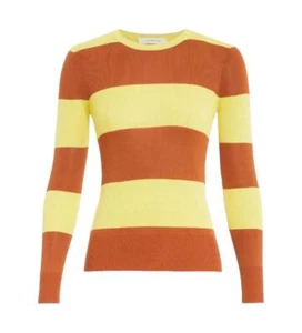 Zimmermann Crew Neck Top | Charteuse, Rugby Stripe, Jersey, Yellow/Tan, Stretch - Bild 1 von 8