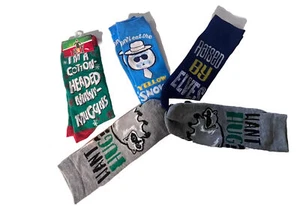 Christmas Socks Buddy The Elf Mens 4 Pairs Funny Crew Size 6-12 Raised By Elves - Picture 1 of 16