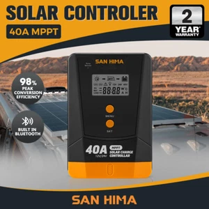 San Hima 40A MPPT Solar Charge Controller 12V 24V Inbulit Bluetooth LCD Display - Picture 1 of 11