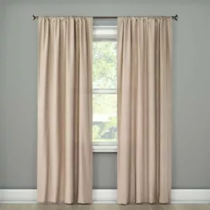 Light Filtering Twill Curtain Single Panel Room Essentials 42" x 84" Tan Beige - Picture 1 of 3
