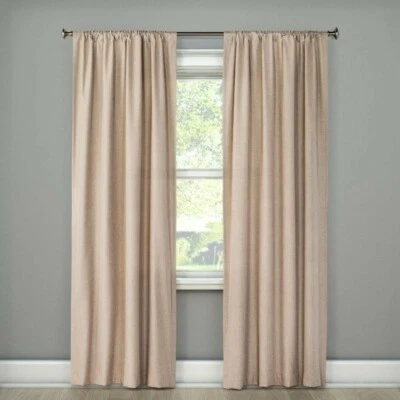 Light Filtering Twill Curtain Single Panel Room Essentials 42" x 84" Tan Beige - Image 1 of 3
