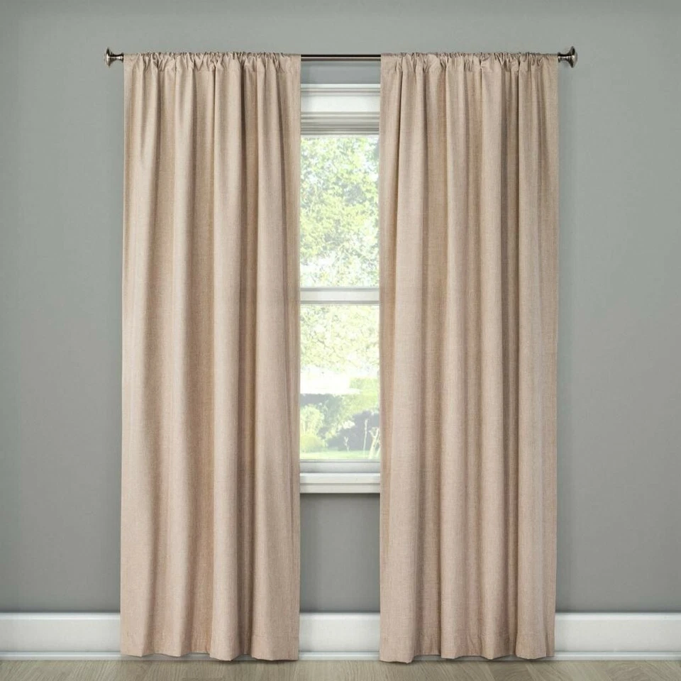 Light Filtering Twill Curtain Single Panel Room Essentials 42" x 84" Tan Beige - Image 1 of 3