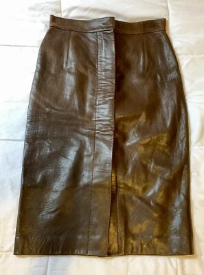 Lanvin Paris коричневый из овчины кожи карандаш юбка размер 36 - Изображение 1 из 4