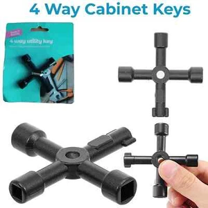 4 Way Utility Service Key Gas Electric Meter Cabinet Radiator Cupboard Water tap - Picture 1 of 5