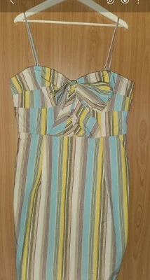 Mini Vestido Moulinette Soeurs Recto Jacquard Lazo Rayas Nuevo sin Etiquetas Talla 14 Foto 1 de 4