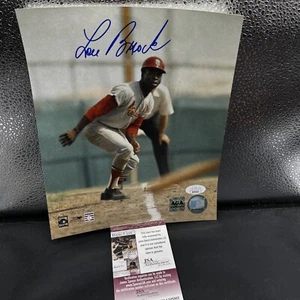 Lou Brock Signed 8x10 Photo Cardinals JSA /Coa - Picture 1 of 2