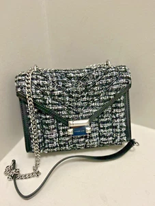 Michael Kors Whitney Medium Tweed Flap Chain Strap Shoulder Bag (Black) - Picture 1 of 11