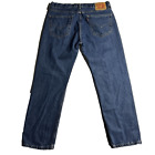 Levis Red Tab 505 Straight Mens 34X30 Medium Dark Wash Cotton Blue Jeans