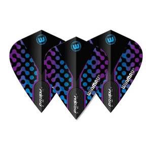 5 Nuevos Juegos Winmau Prism Zeta Cometa Dardos Vuelos - Negro Azul Púrpura - Imagen 1 de 3
